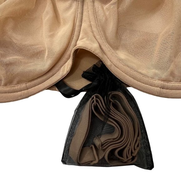 SKIMS Ultra Fine Mesh Strapless Bra Underwire Convertible 44C Clay - Picture 9 of 16